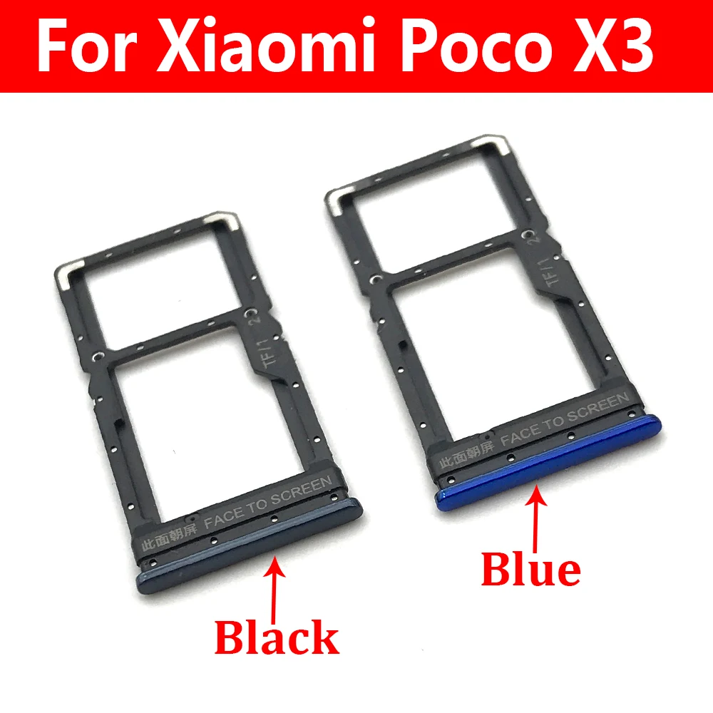 New Sim Card Slot Tray Holder For Xiaomi Poco X3 NFC / Poco M3 / Poco F3 / Poco F2 Pro SIM Tray Replacement Part samsung mobile frame