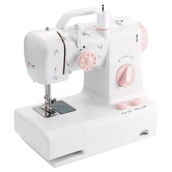 

New-Mini Sewing Machine Fhsm-318 Built-In Light Household Multi-Function Crafting Mending Machine Design Easily Carried Eu Plug