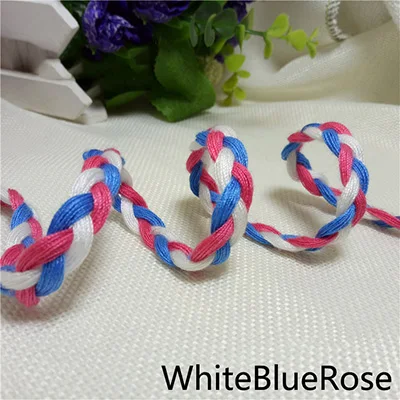 WhiteBlueRose Meetee 10 м 8 мм ручное ткачество цвет веревка полиэстер 3 нити плетеные шнуры шляпа своими руками декоративная Веревка Головные уборы Аксессуары AP300 - Цвет: WhiteBlueRose