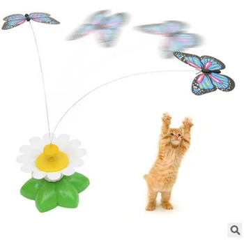 

Electric Rotating Seat Butterfly Funny Cat Pet Toy Cat Kitten funny interactive high quality Cat Toys 2019 new