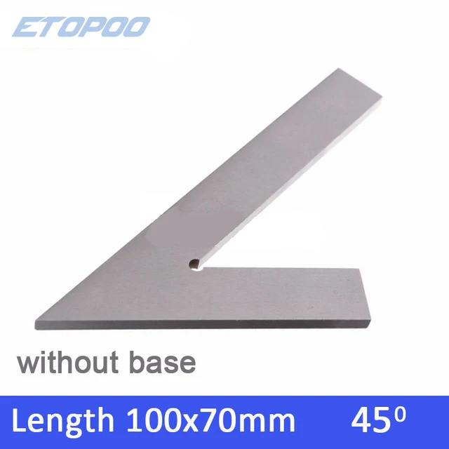 Precision Steel Industrial Try Square with Wide Base - 45-Degree Angle