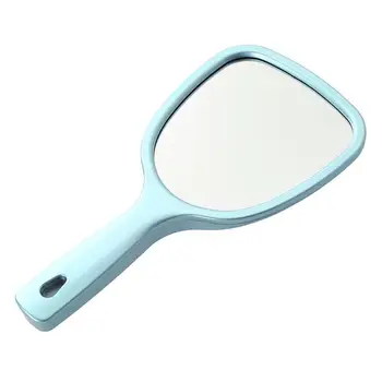 

1pc Double Side Handheld Mirror Cosmetic Mirror Back 2X and 3X Magnification Round Mirror (Blue)