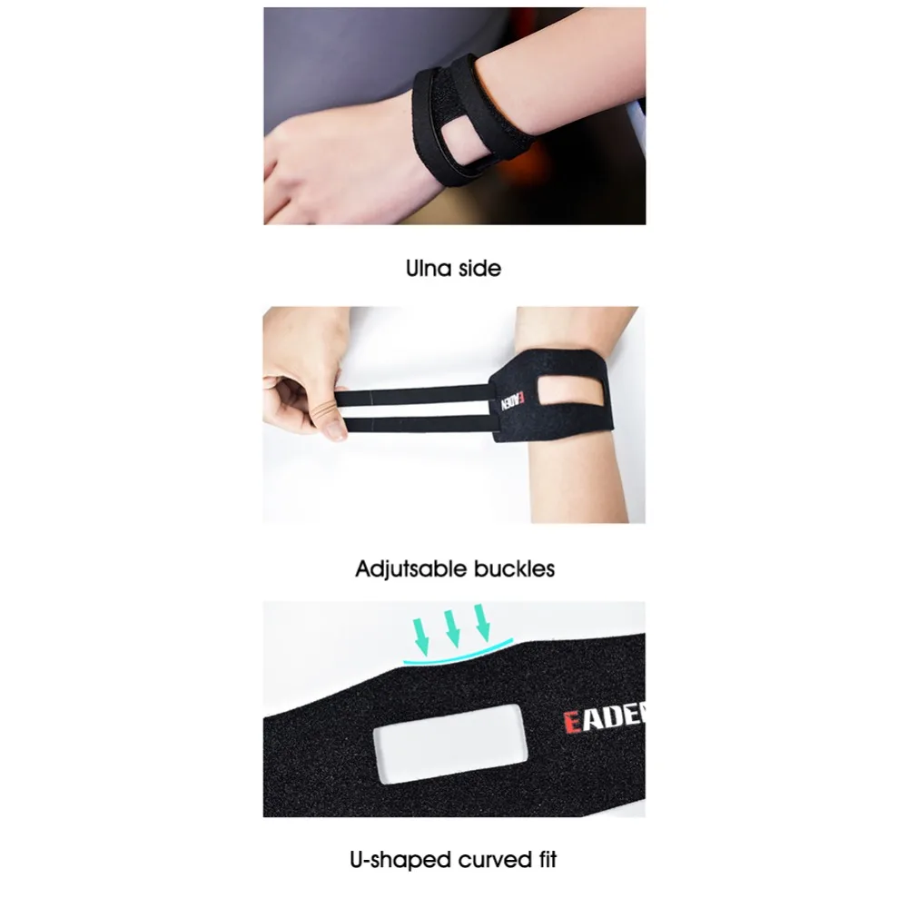 Generic 1Pair Wrist Braces Adjustable Wirts Wrap For TFCC Tear Soft Faux Leather Lining Ulnar