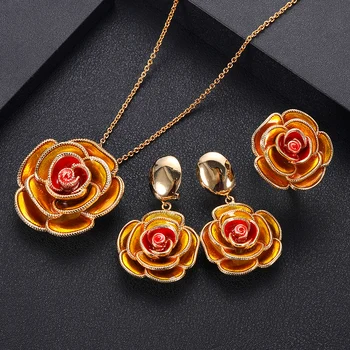 

jankelly Nigeria Bridal Zirconia For Women Party Luxury Dubai Necklace Earringa Rings CZ Crystal Wedding Jewelry Sets
