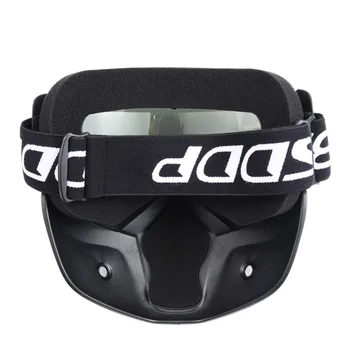 

Hot Mortorcycle Mask Detachable Goggles and Mouth Filter for Open Face Helmet Motocross Ski Snowboard