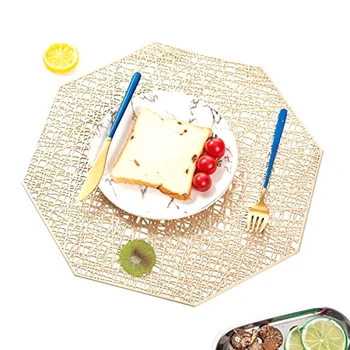 

Placemats Octagonal Hollow Waterproof Placemats for Dining Table Set of 10 Placemats Octagonal Non Slip for Kitchen and BBQ Tabl