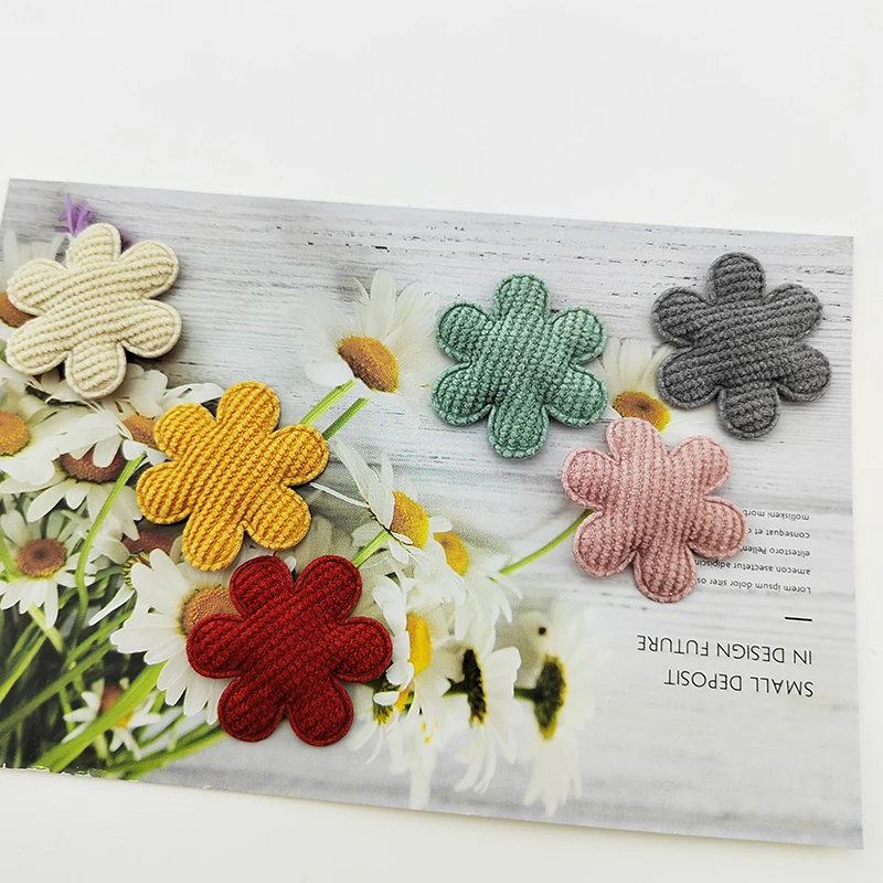 Gepolsterte Blumen applique für DIY-Kleidung, Hut, Kopf bedeckung Patch, Näh handwerk, Handschuhe, Leggings, Socken Dekor, 3,3 cm, 100 PCs/Lot – Detail 14
