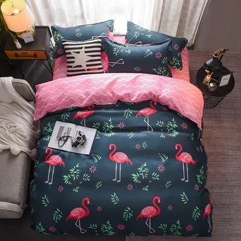 

Good Bedding Set Adult Kids Bed Flat Sheet Duvet Cover And Pillowcases Lovely Pattern with Star Animals Flower Student Dormitory