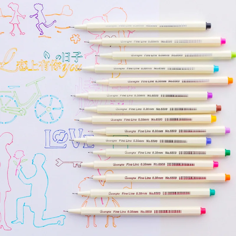 

15 Colors Fine Line Pen Set Hand Painted Brush Water-based Marker Pens Multifunction Student Drawing Graffiti Pen Art Supplies