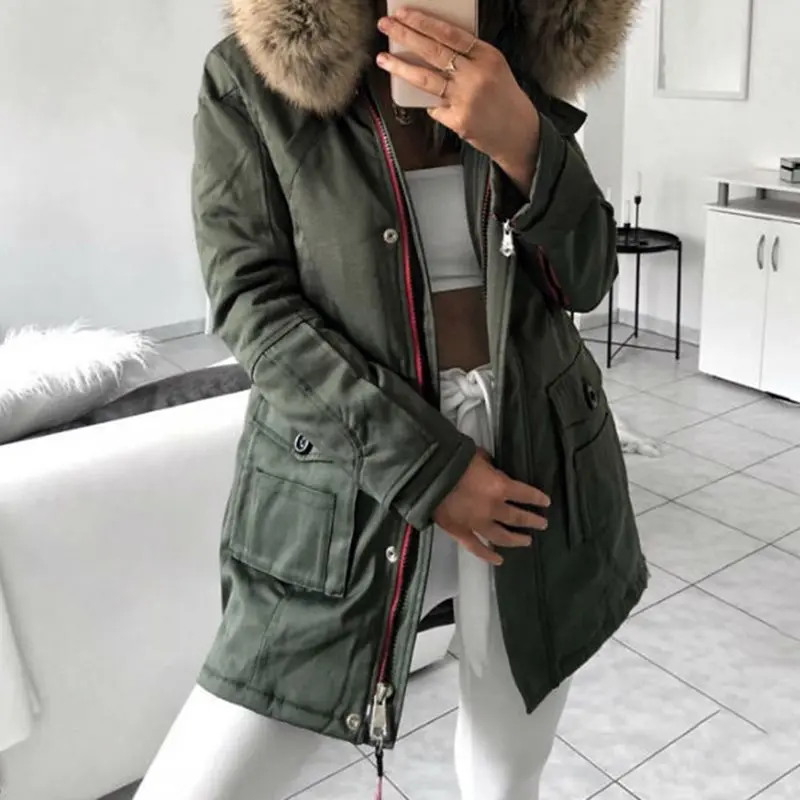 

2019 Jacket Women Winter Fashion Warm Thick Solid Short Style Cotton padded Parkas Coat Stand Collar