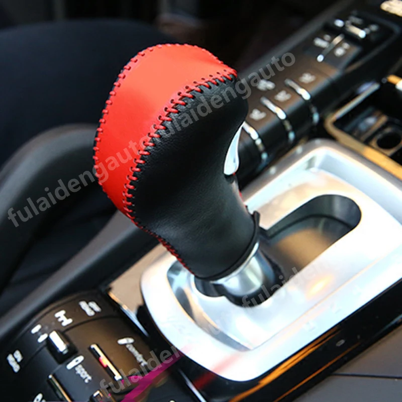 Для Porsche Cayenne 2011- DIY автоматический кожаный чехол для рычага переключения передач отделка автомобиля аксессуары для укладки