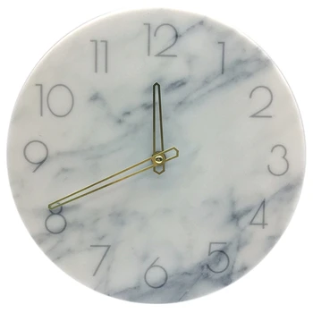 

Nordic Marble Wall Clock Modern Minimalist Bedroom Art Clocks Personality Creative Living Room Fashion Wall Watch(White)