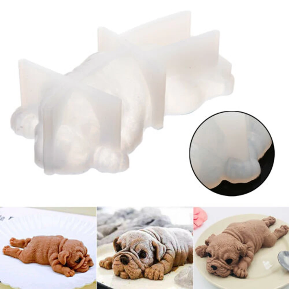 Doggy плесень выпечки формы 3D силиконовые формы собаки торт мыло для шоколада, желе, конфет плесень