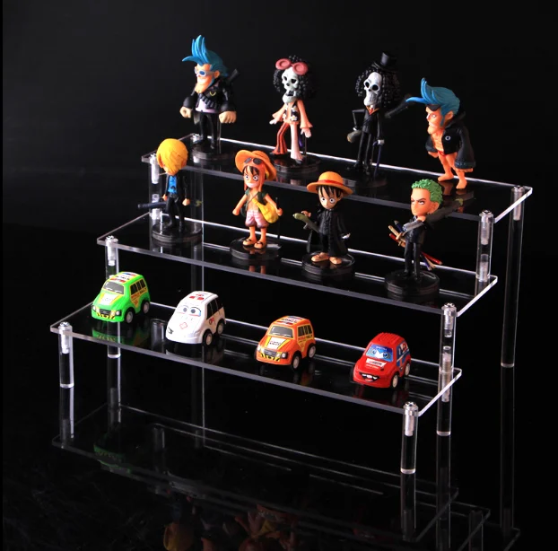  Clear acrylic cosmetics storage rack detachable Cartoon character ladder frame holder toy car model