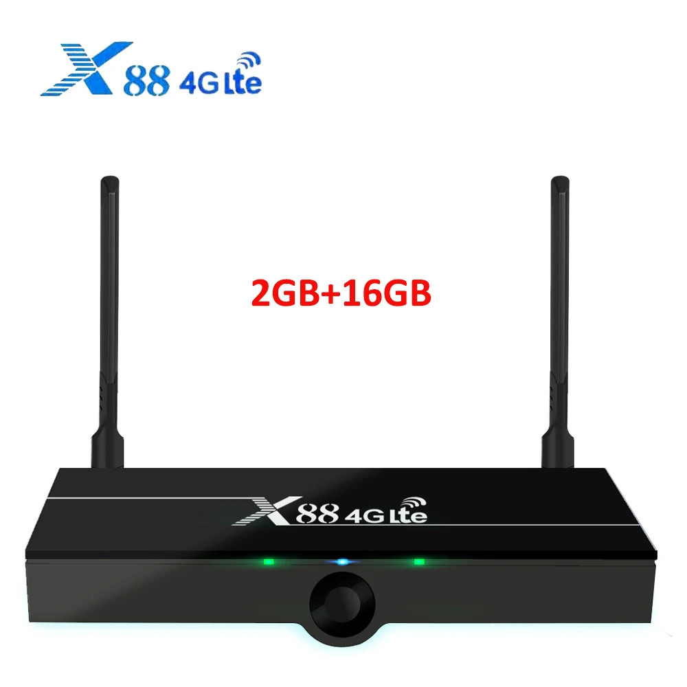 ТВ-приставка X88 4G LTE Android 2 гб16гб RK3328 2.G5GWIFI 100M SetTopBox Поддержка Google Play store Nano SIM-карты 4k