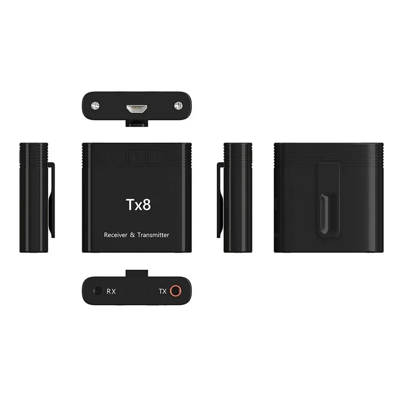 Tx8 2 in 1 Bluetooth 5 0 Transmitter Receiver Audio Adapter for TV PC Headphone MP3 MP4 Music Playback