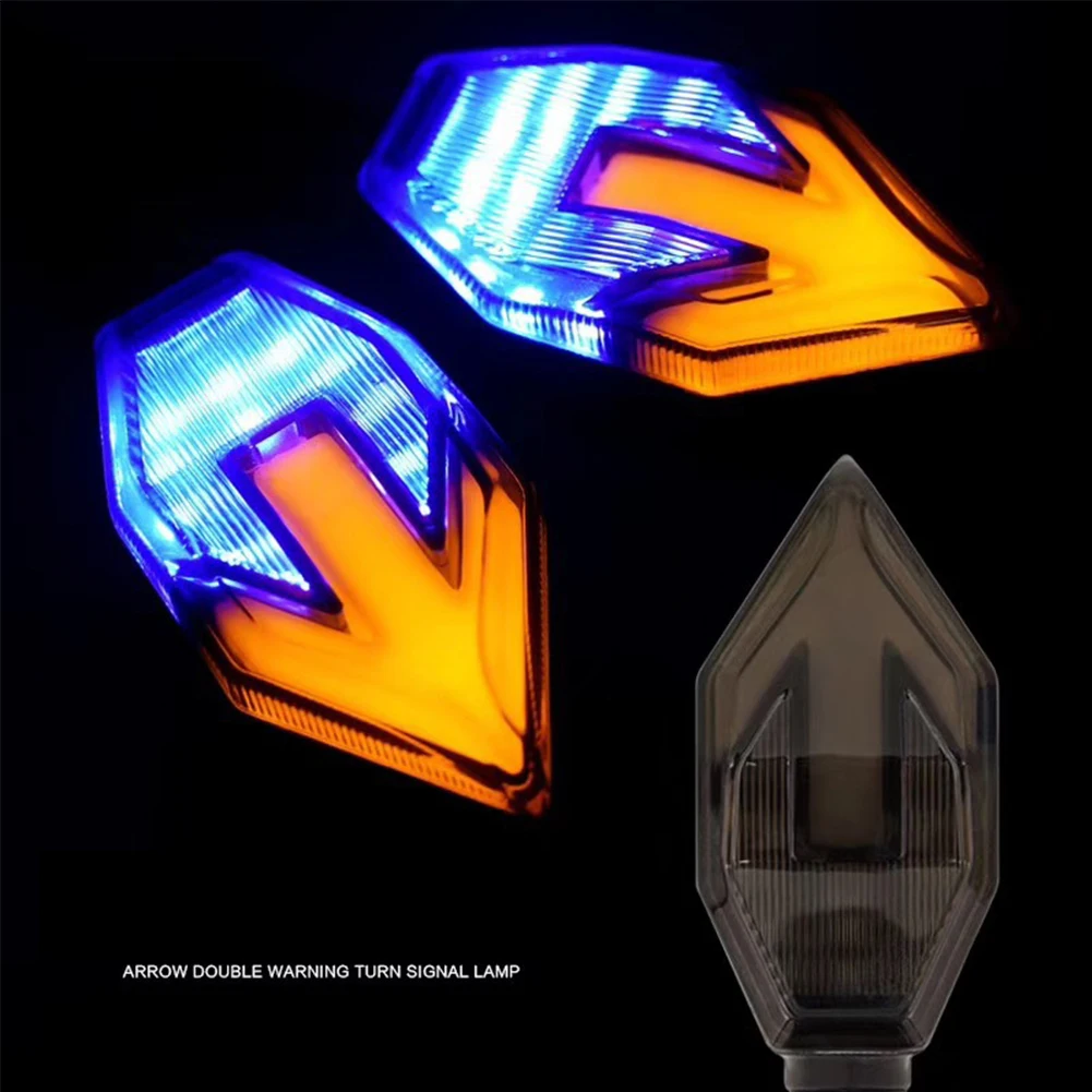 

1 Pair 12V Arrow Shape Led Turn Signal Light Mini Motorcycle Accessories Indicator Easy Install High Brightness Double Mode ABS