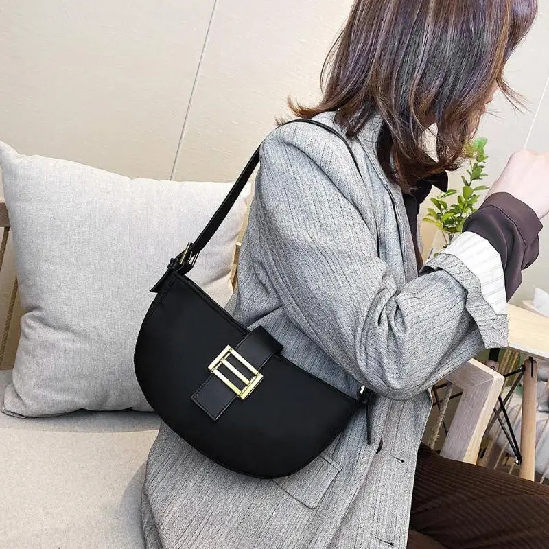 

Women Nylon Solid Color Handbag Shoulder Bags Ladies Fashion Casual Travel Handbags Girl Shopping Pouch Crossbody Bag
