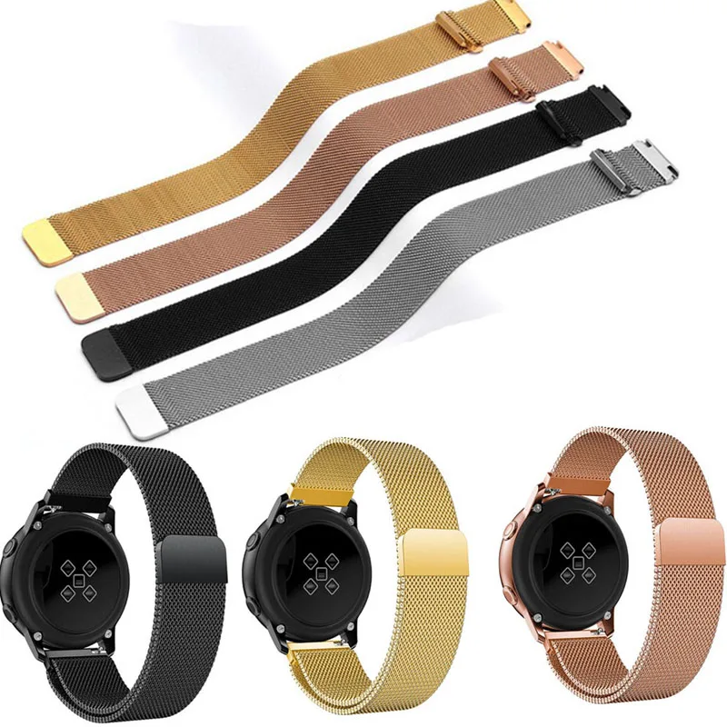 20 мм 22 мм Миланский ремешок для Garmin Forerunner 645 245 245M vivomove HR Vivoactive 3 Music Pebble 2 Time круглые стальные часы