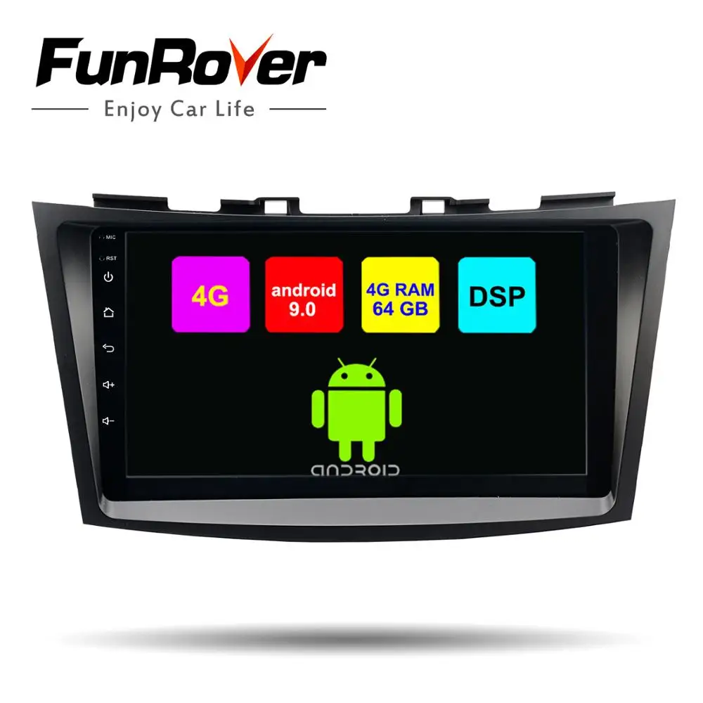 Funrover 2.5D 8 ядер Android 9 0 Автомобильный DVD плеер для Suzuki Swift 2011 2012 2013 2014 2015