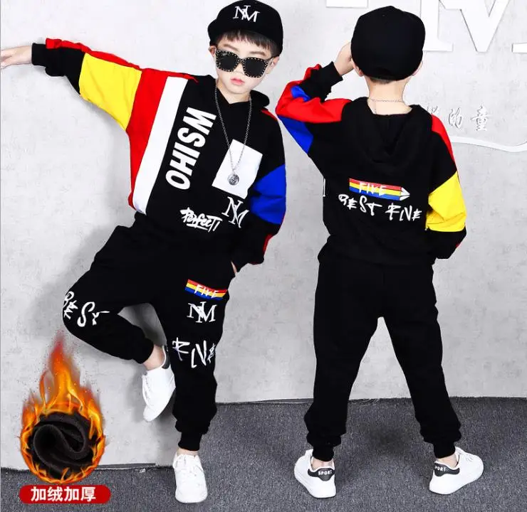 

2019 Winter Kids Warm Clothes Boys 3 4 6 8 9 10 11 12 14 Years Boys Clothing Set Sports Suits Boys Fleece Sweatshirts And Pants