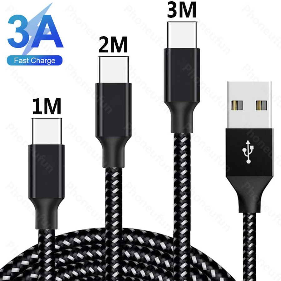 1 м 2 3 3A USB Type C кабель для быстрой зарядки телефона Redmi Note 8T 8 7 Pro K30 K20 9V 12V 200CM 300CM