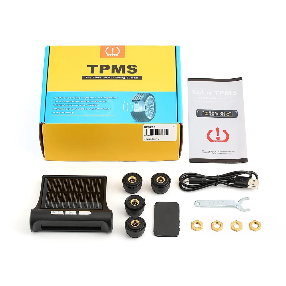 Auto TPMS Reifendruck Überwachung Reifendruck Tester mit Solar Power Lade System Digital LCD Display Auto Sicherheit Alarm Auto TPMS Reifendruck Überwachung Reifendruck Tester mit Solar Power Lade System Digital LCD Display Auto Sicherheit Alarm