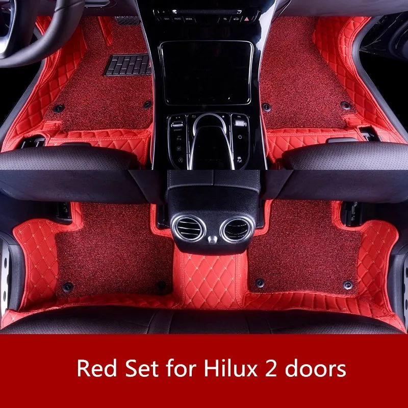 Автомобильные ковры, коврики для ног, аксессуары для toyota hulix revo vigo, левое/правое сиденье 2005 - Название цвета: red set 2 doors