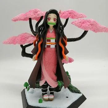 

Demon Slayer Figurine Kamado Nezuko Action Figure Zenitsu Statue Anime Kimetsu No Yaiba Nezuko Sakura Scene Colletable Model Toy