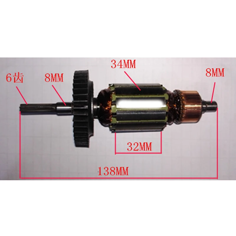 Recambio de anclaje de Rotor AC 220 240V para taladro eléctrico BLACK & DECKER, de 6 dientes, piezas de repuesto para herramienta para herramientas| - AliExpress