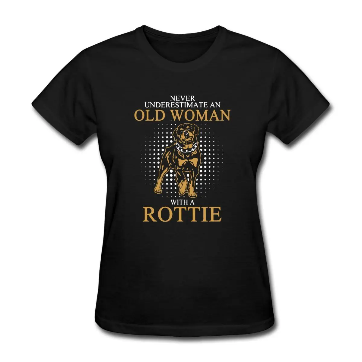 Never Underestimate An Old Woman Rottweiler Women'S T Shirt Print Female Fashion Women Black Style Personality | Мужская одежда