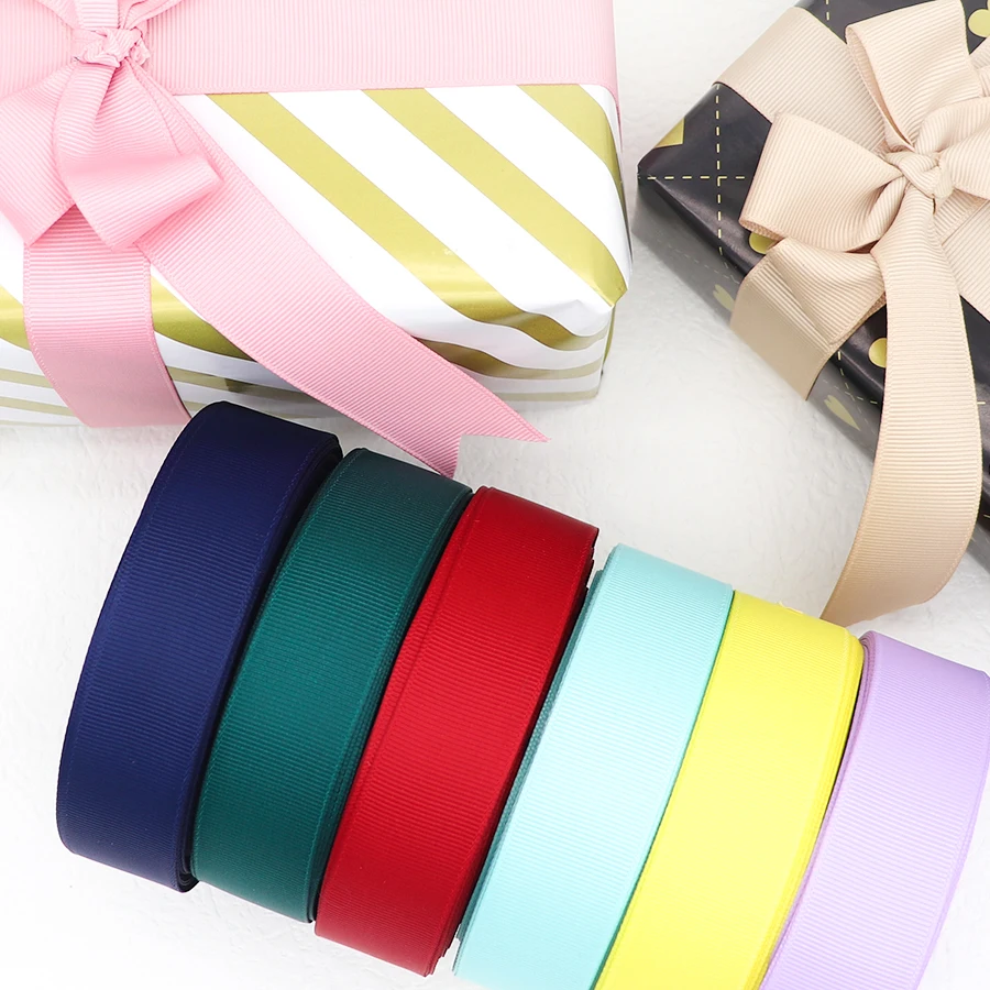 Grosgrain Ribbon Solid Color 1-1/2" 38MM/25MM 10Yards for Hair Bows Gift Packaging DIY Christmas Decor