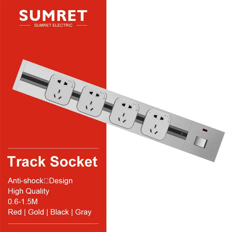 power track Socketbar electric embeded wall mount  extender wall slide outlet kitchen Bedroom Desk table EU UK usb Adapters