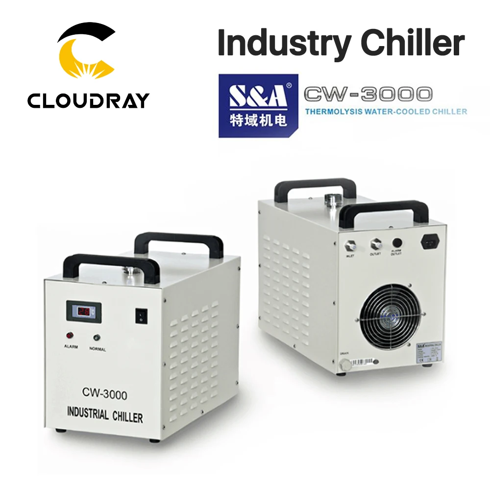 Промышленный водяной охладитель Cloudray S & A CW3000 для CO2 лазерной гравировальной