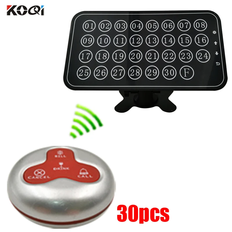 

Restaurant wireless calling system staff call system 1 electronic number display receiver 30 wireless restaurant call button