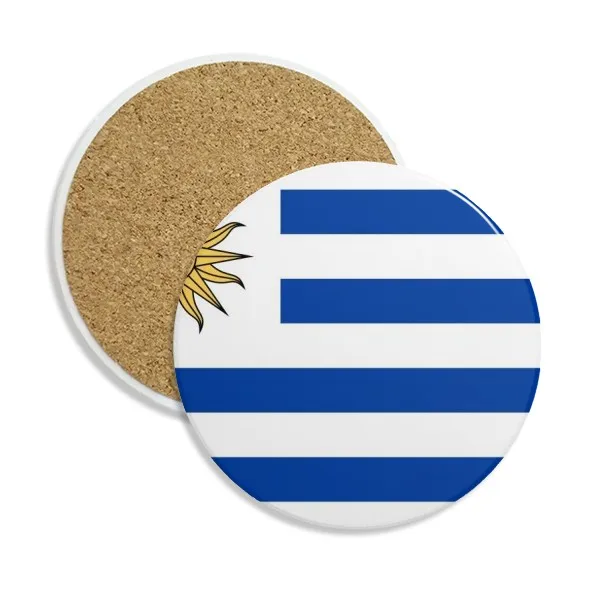 

Uruguay National Flag South America Country Stone Drink Ceramics Coasters for Mug Cup Gift 2pcs