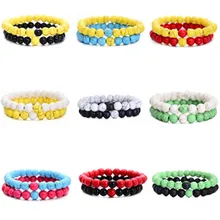 2 шт./компл. пары расстояние браслет классические белые из натурального камня и Черный Инь Ян бисерные браслеты для мужчин женщин лучший друг