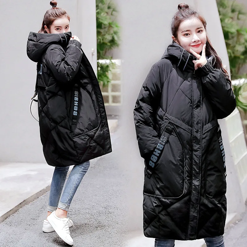 

Winter New Style down Jacket Women's Mid-length Loose And Plus-sized Korean-style Versatile Slimming Thick Extra-large Warm Coat