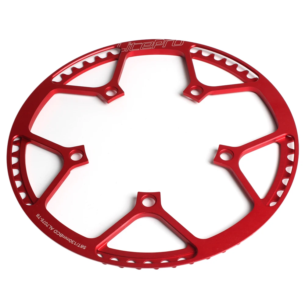 Bike Chainring Crankset For Bicycle Folding Bike Single Crank Ring Round Chain Ring BCD 130MM 5 Bolts Chainring 45T / 53T / 58T