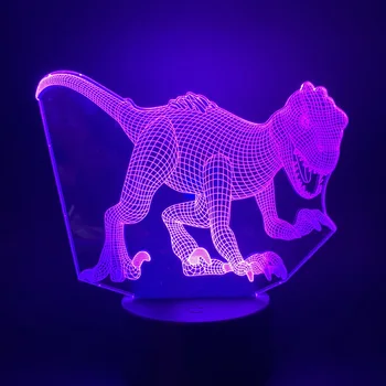 

Jurassic Park Dinosaur Velociraptor 3d Lamp Decorative Visual Multi-color Lovely Modern Prize for Teenager Led Night Light Lamp