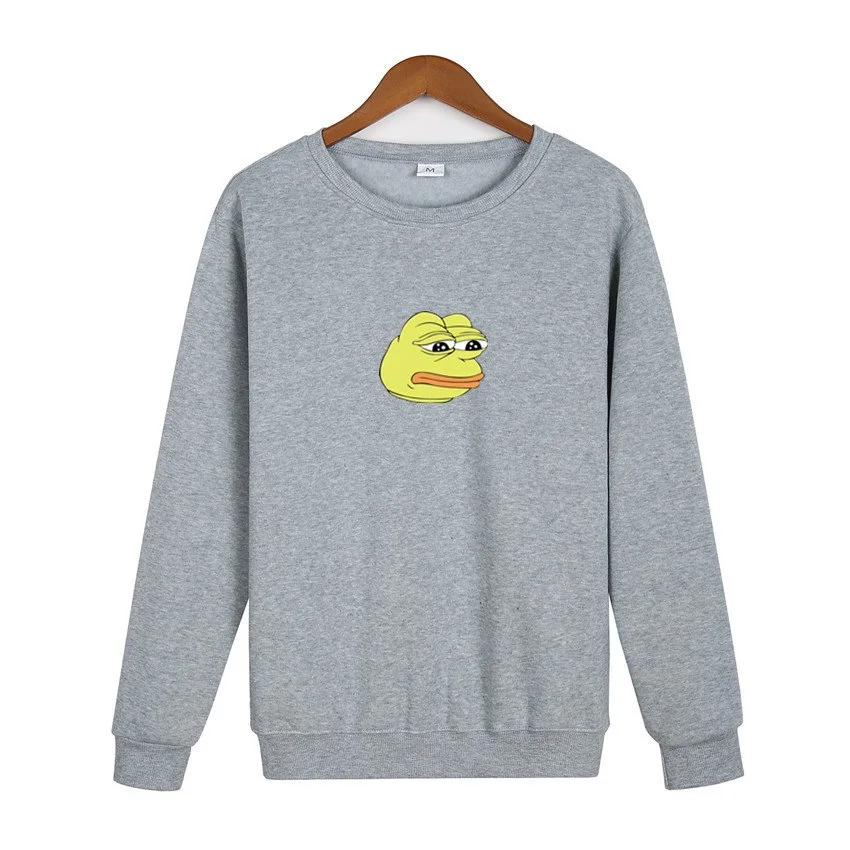 O-Neck Hoodie Sad Frog Print Mens Fashion Brand Sweatshirt Men Women Hoodie Pullover New Autumn Hip Hop Streetwear hoody