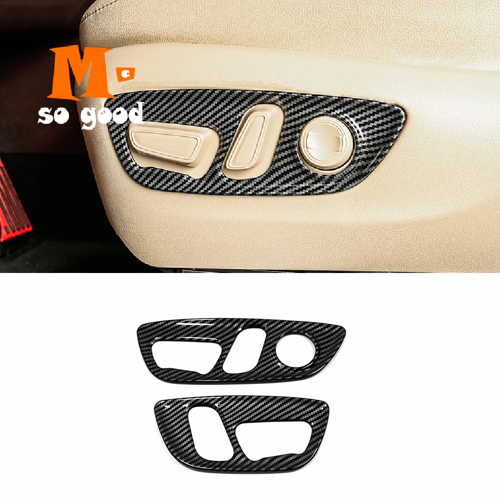 

Углеродное покрытие для Toyota Highlander 2021 2022, аксессуары для интерьера, кнопки регулировки переднего сиденья автомобиля, декоративная наклейка на рамку