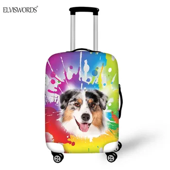 

ELVISWORDS Colorful Pet Dog Pattern Trolley Suitcase Covers Elastic Dustproof 3D Luggage Cover Travel Accessories