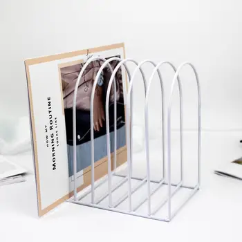 

Metal Bookshelf Stand Book Standing Document File Desktop Manager Holder