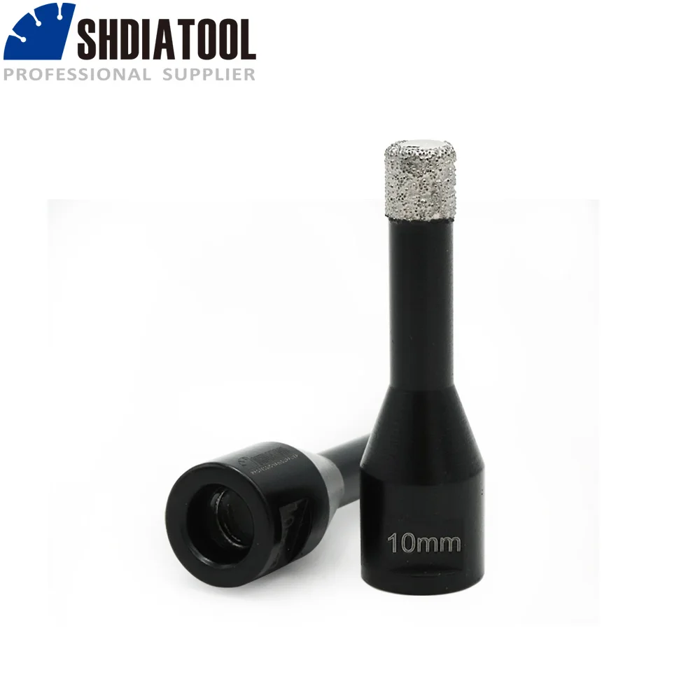 SHDIATOOL Dry M10 Thread Vacuum Brazed Diamond Drilling Core Bit granite marble Hole saw drill bits porcelain tile stone crown |