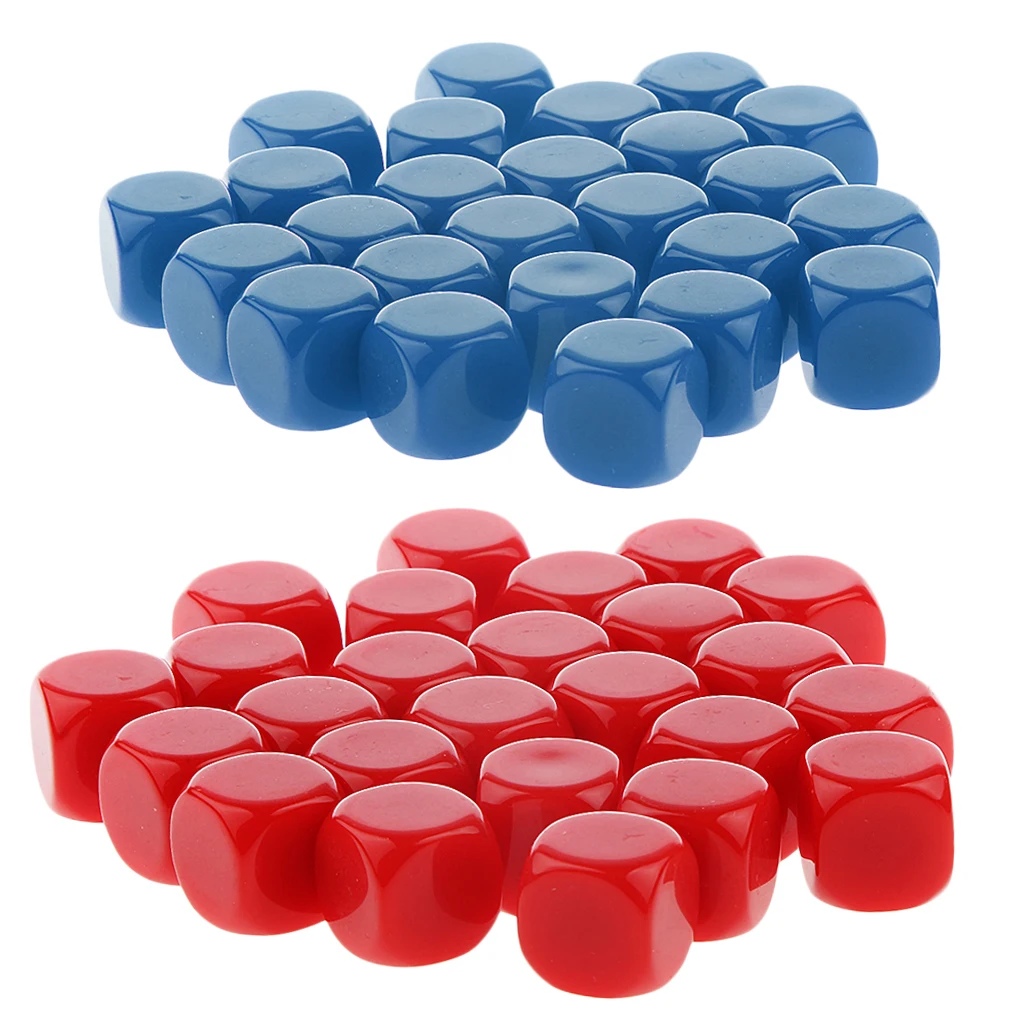 50pcs Opaque Blank Dice D6 Replacement Dices for D&D RPG MTG Party Board Game Casino Supplies