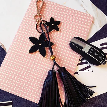 

Creative five-pointed Star PU Leather Tassel Key Chain Flower Keychain Bag Pendant Bag Accessories For Shoulder Bag Handbag