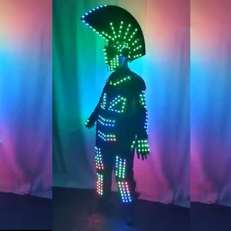 Бар ночной клуб сценический танцевальный костюм робота из светодиодов lumious костюмы изменение цвета праздничная одежда Бар ночной клуб сценический танцевальный костюм робота из светодиодов lumious костюмы изменение цвета праздничная одежда