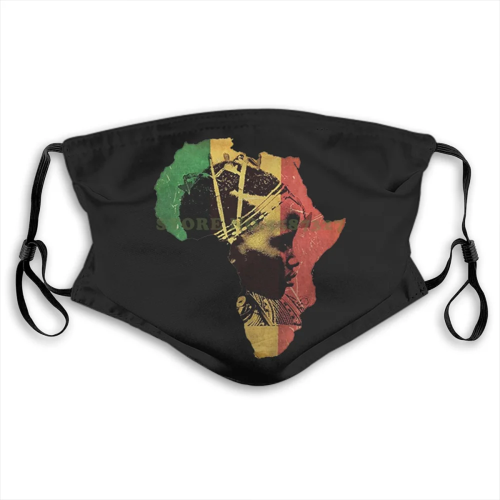 

Africa African Map Cotton Black History Haile Selassie I Jahwashable Diy Cool Face Masks