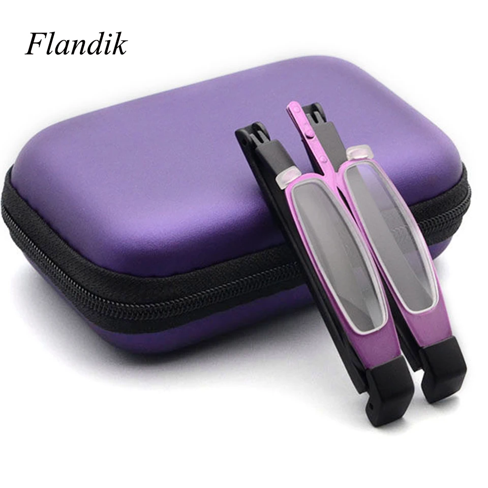 Сверхлегкие складные очки для чтения с металлической рамой унисекс Портативные модные складные очки при дальнозоркости+ 1,00+ 1,50+ 2,00+ 2,50